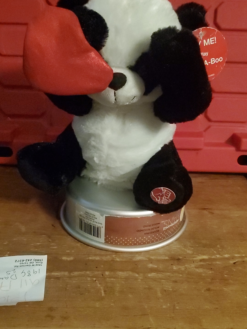 Plush Panda with Red Heart Accent - Home Accents